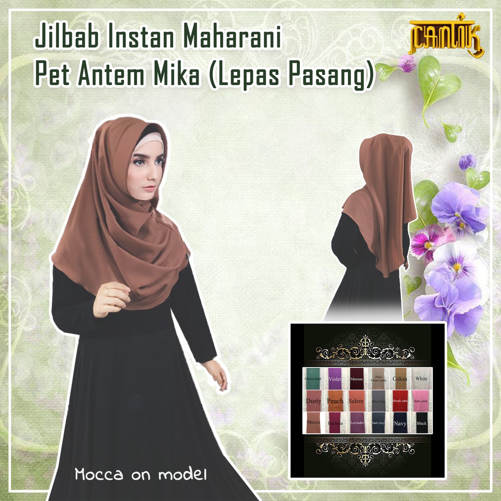 Jilbab Instan Maharani Pet Antem Mika lepas pasang