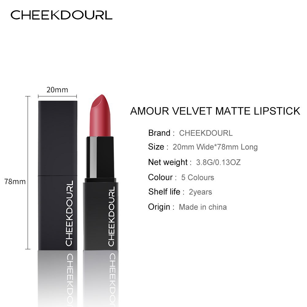 CHEEKDOURL Amour Velvet Matte Lipstik MakeUp Kosmetik Dengan Warna Intens lipstick waterproof