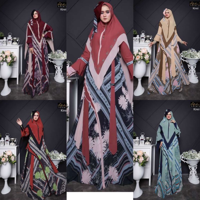 GAMIS KIRAY SET SYARI BY ALZHEA PREMIUM / GAMIS ALZHEA SET KHIMAR JILBAB /Gamis Syari / Baju Gamis S