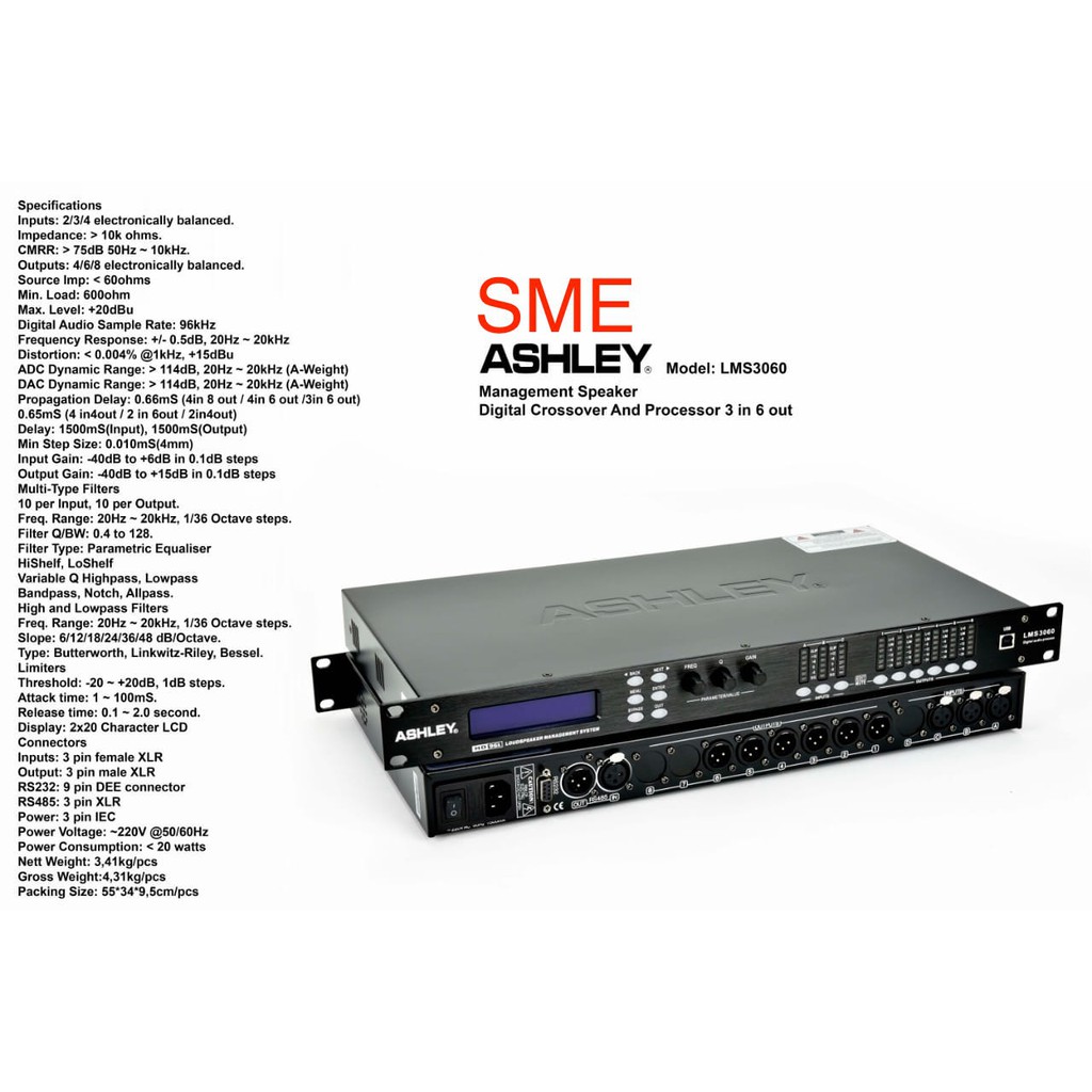 SPEAKER MANAGEMENT ASHLEY LMS3060 3IN 6OUT ORIGINAL LMS 3060
