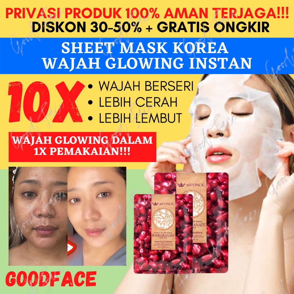 ANYPACK SHEET MASK - MASKER WAJAH TISSUE DIJUAL RANDOM