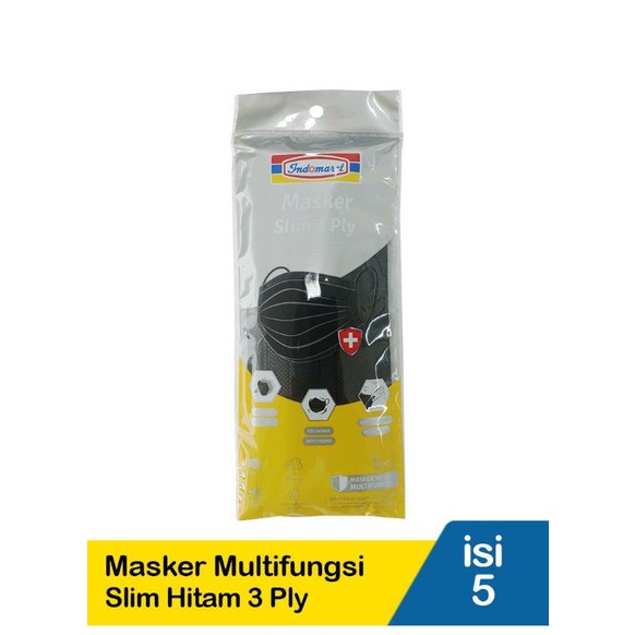 Indomaret Masker Slim 3Ply 5'S Hitam