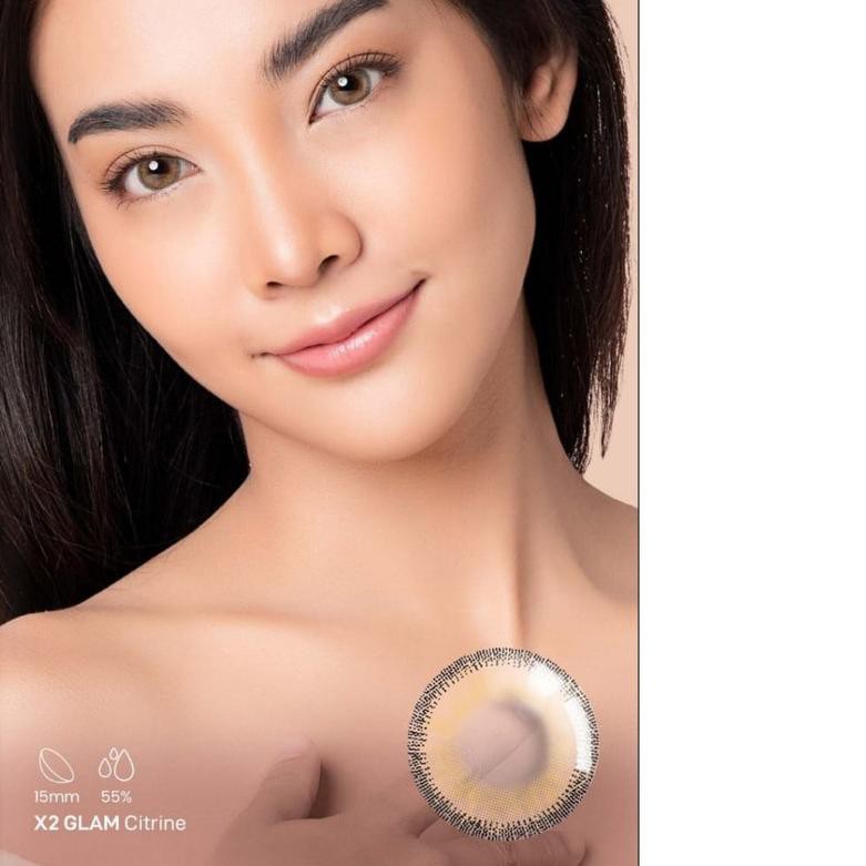 ❉ Softlens X2 GLAM DIA 15.00mm TOURMALINE CITRINE AQUAMARINE MINUS (-0.50 s/d -3.00 ) / Softlense ➫