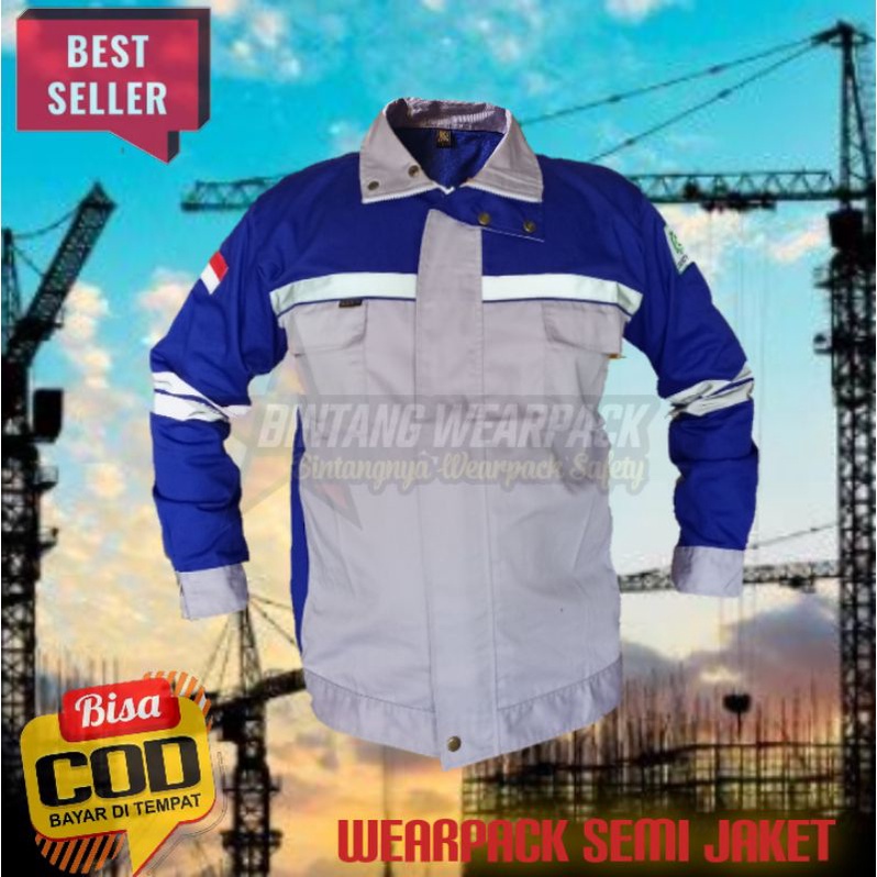 WEARPACK SEMI JAKET/KEMEJA SAFETY K3/SERAGAM TAMBANG/WEARPACK ATASAN LENGAN PANJANG/BAJU SAFETY/PAKA