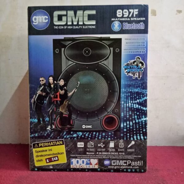 Speaker Aktif Blutooth Portable GMC 897F 7inc - ( FREE MIC + KABEL) Super woofer Bass