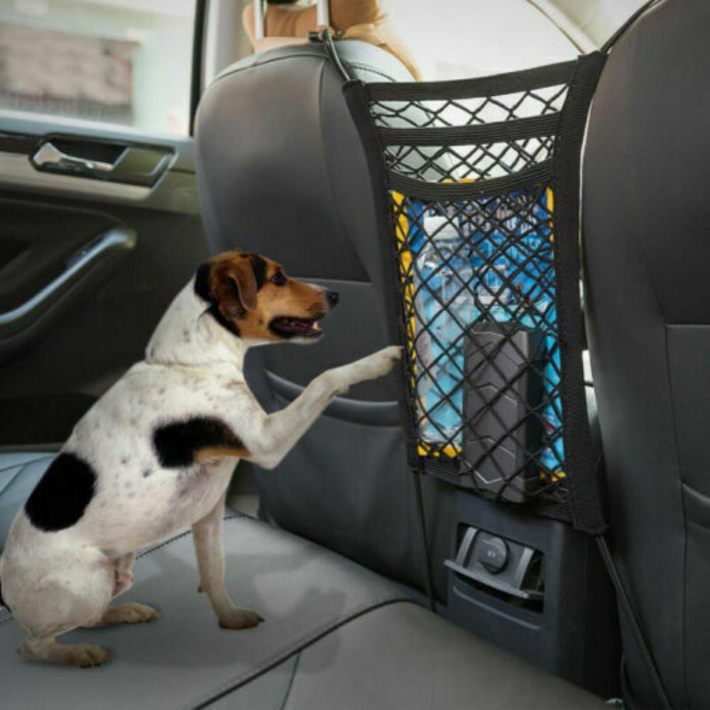 Elastic Storage Net Pocket Between Car Seats Back Security Divider Pet Barrier Organizer Luggage Holder Pocket