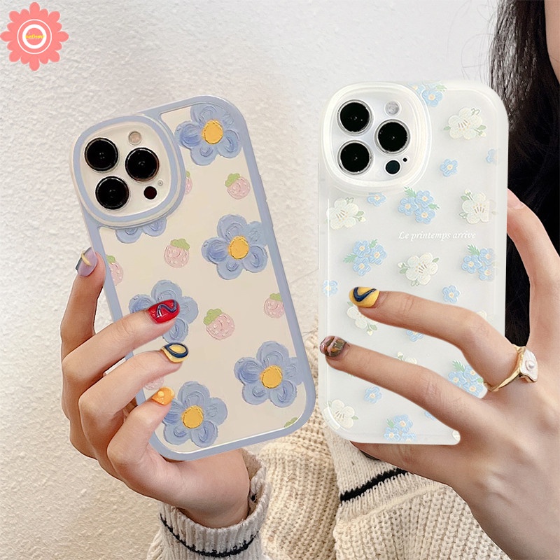 Oil Painting Fresh Flower Cute Case Samsung A13 A53 A03 A02s A03S A22 A52S A12 A23 A73 A32 A10s A21s A03 Core A33 M11 A72 A23S A11 M23 M2 A51 A50S A20 A30 Soft Cover