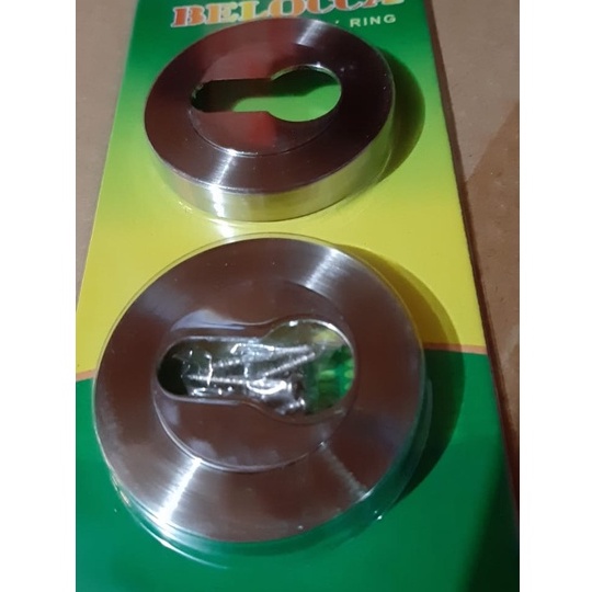 RING KUNCI BULAT BELOCCA SILVER PER SET/Kunci ring Bulat Stainless Steel harga 2pc/Penutup lubang kunci/Tutup silinder cilinder pintu