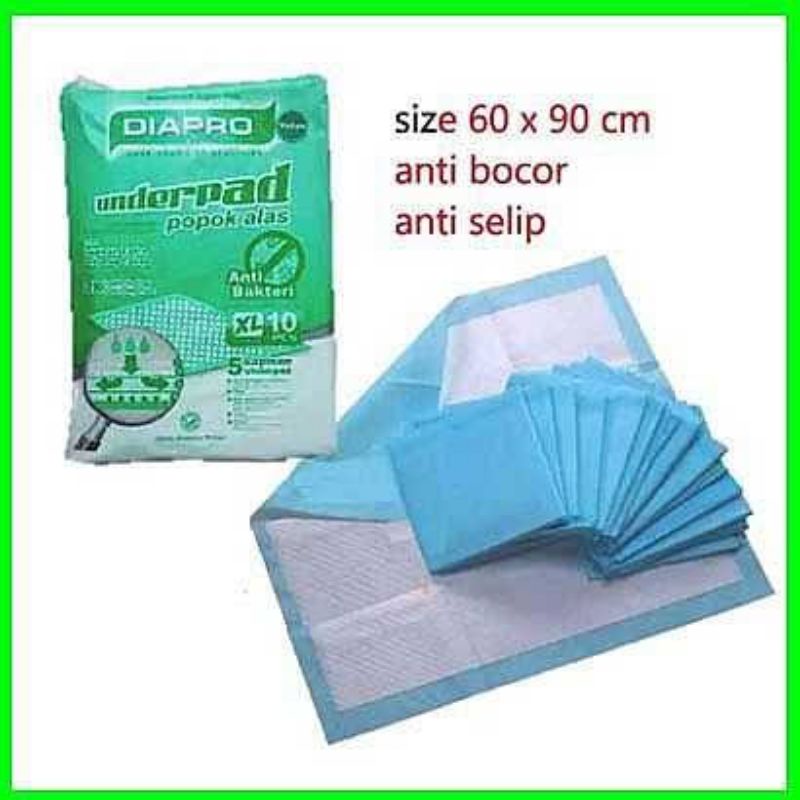 DIAPRO 60X90 Underpad / Perlak khusus karton isi 12 pack (120 lembar)