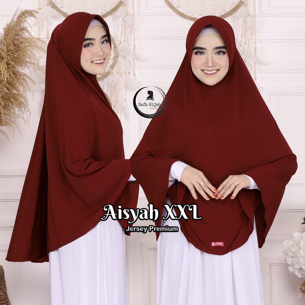 HIJAB BERGO  TERBARU JILBAB INSTAN AISYAH XXL KERUDUNG JUMBO JERSEY TERMURAH SAFA HIJAB