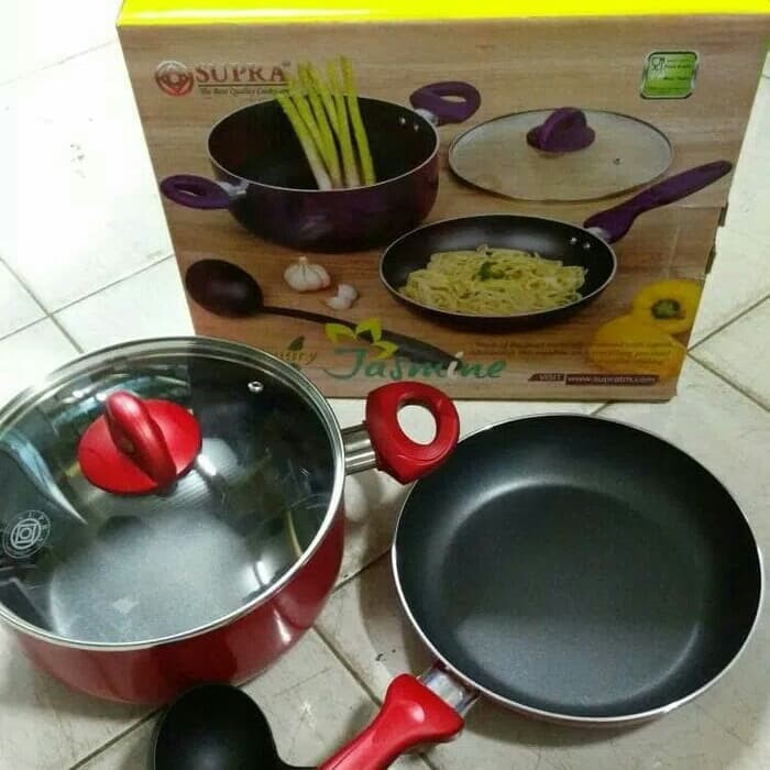 SUPRA PANCI PENGGORENGAN JASMINE SET 4 PCS TEFLON TEBAL APF682