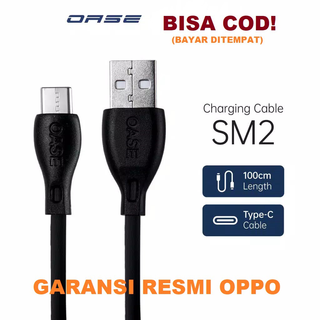 KABEL DATA OASE SM2 TYPE C 3A FAST CHARGING USB Data Cable Tipe C (GARANSI RESMI OPPO)