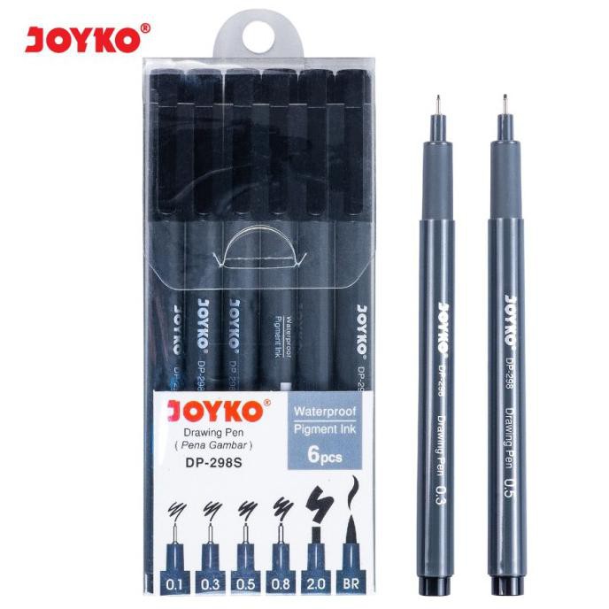 

Promo Awal tahun Drawing Pen JOYKO 6pcs DP-298S Waterproof Set Big Sale