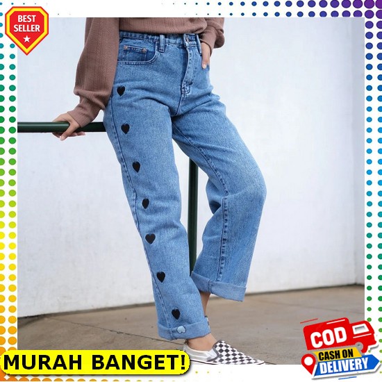 Celana Jeans Wanita Terbaru - Celana Wanita Korea Kekinian - Celana Highwash Kekinian Kulot Jeans  B