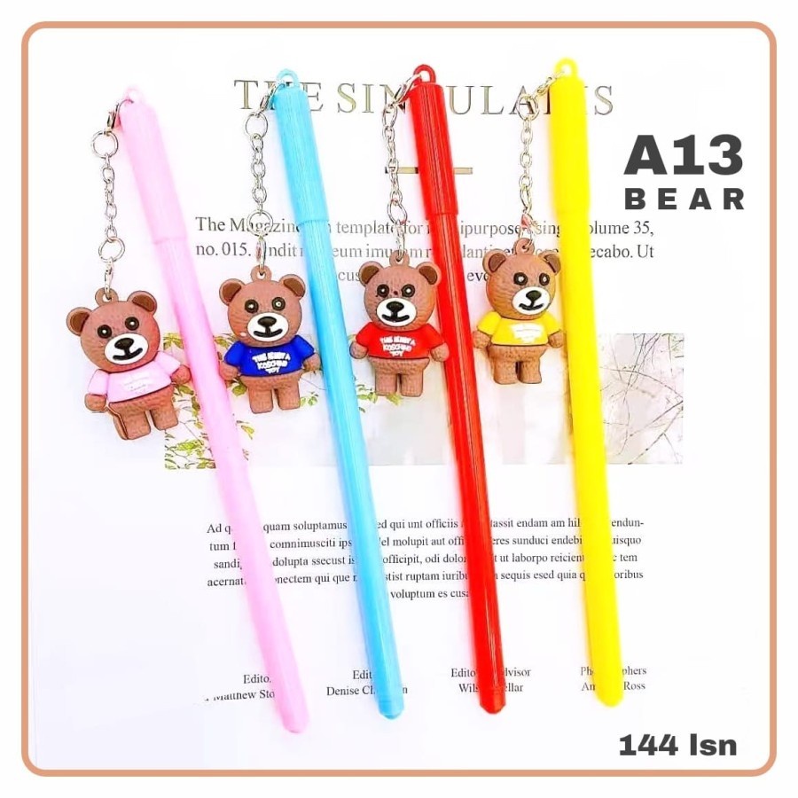 

sjs Balpen Gel Lucu + Gantungan Boneka Karet/Pen/Pulpen/Ballpoint/Pena