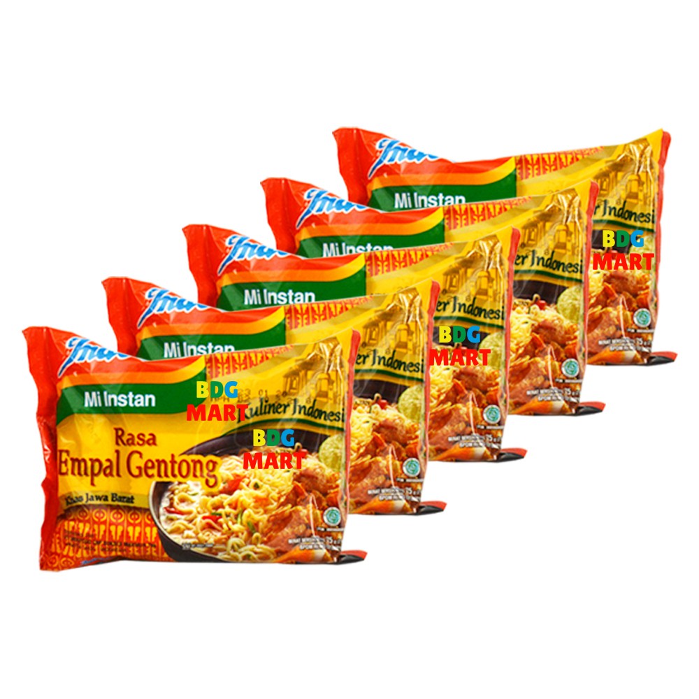 

PAKET 5 PCS Indomie Empal Gentong Mie Instan Kuah Dengan Bumbu Empal Gentong - 5pcs x 75gr