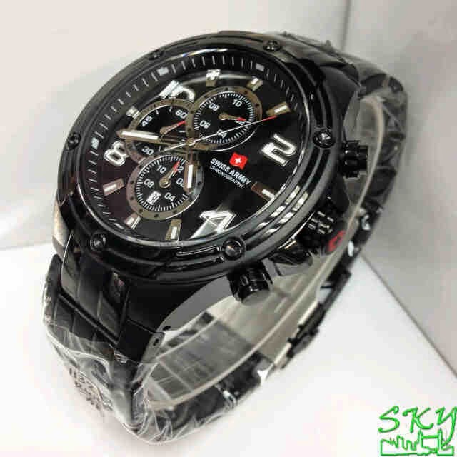 JAM TANGAN PRIA SWISS ARMY 1132 FULL BLACK ORIGINAL ANIT AIR