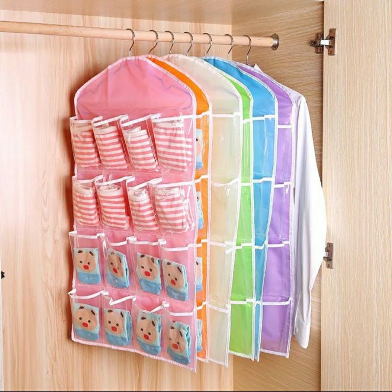 TEMPAT CELANA DALAM GANTUNG HL0036-16 SEKAT / POUCH HANGING ORGANIZER 16 SEKAT/POUCH (SURABAYA)(COD)