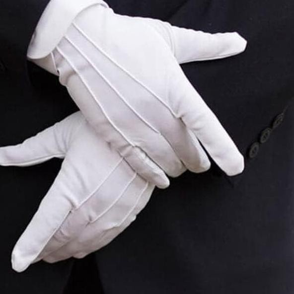 ❋ sarung tangan pengantin pria putih ➦