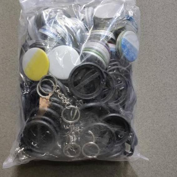 Bahan gantungan kunci (ganci) pin 2 sisi ukuran 45mm