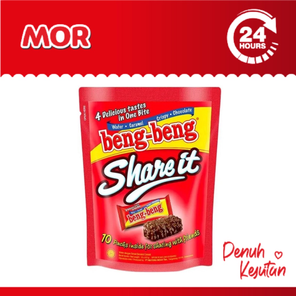 

BENG-BENG Share It Kemasan Kantong Wafer Cokelat 10 x 9.5 G