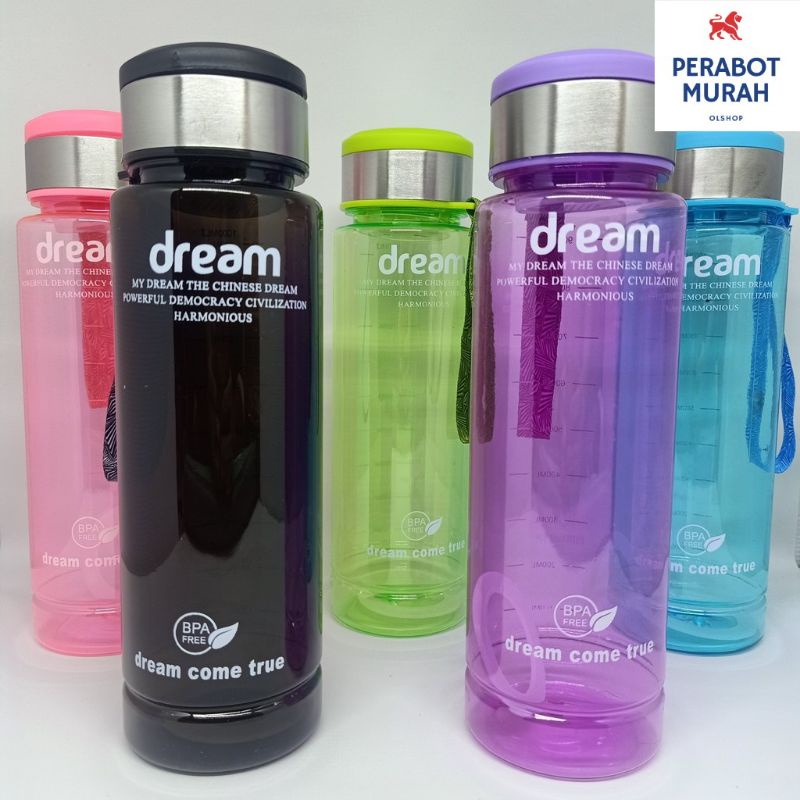 Botol Minum Plastik Berkualitas Food Grade Dream Come True 1000 ML / Drink Bottle Sporty 1Liter