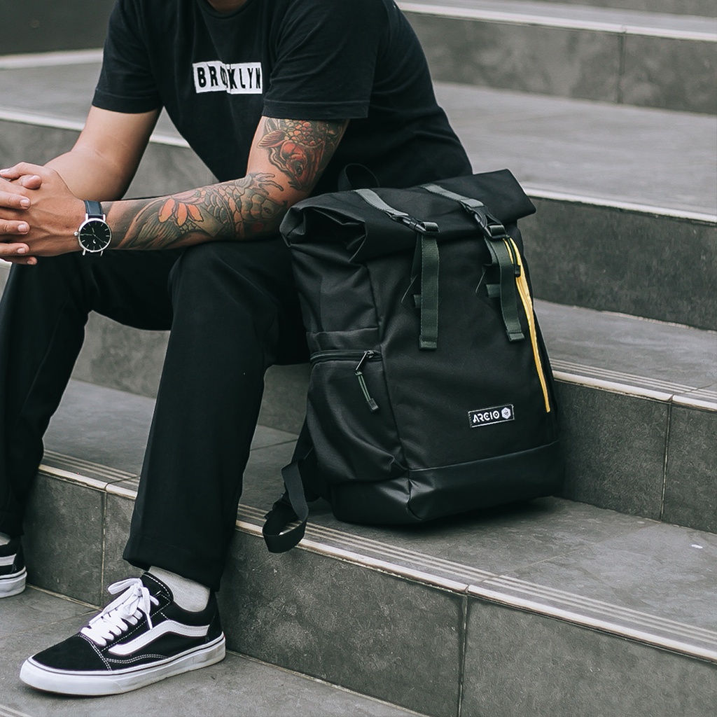 Xcloud x Arcio Tas Ransel Casual Pria Logan Black (FREE RAINCOVER)