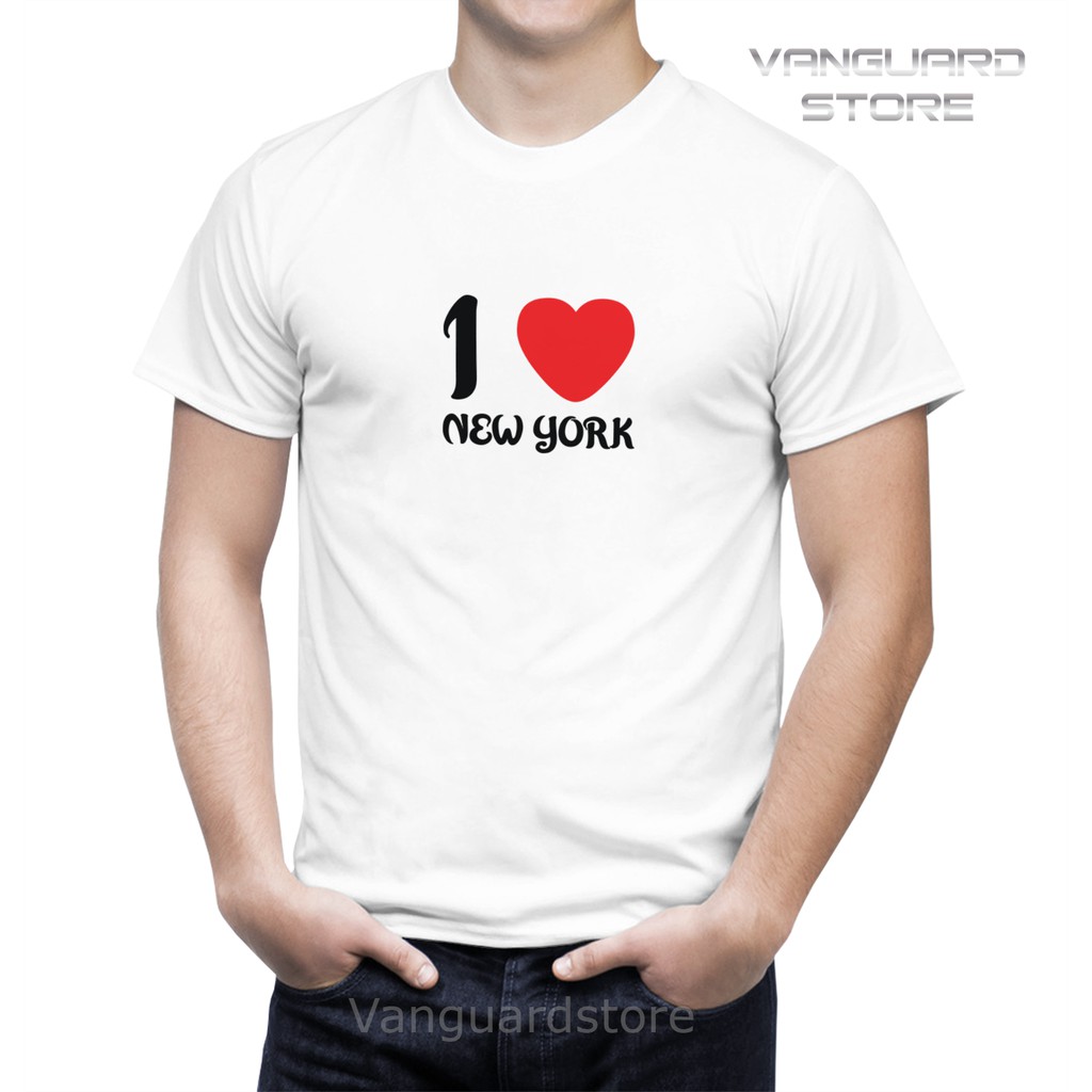 KAOS I LOVE NEW YORK COMBED 20S COWOK WANITA PRIA COWO UKURAN BAYI - DEWASA JUMBO BIG SIZE 0 - 4XL