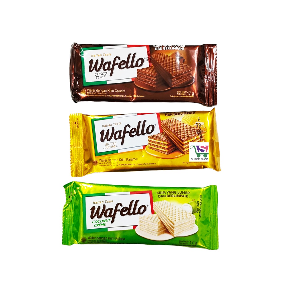 Roma Wafello Wafer Coconut / Choco Blast / Butter Caramel 17 Gram SATUAN