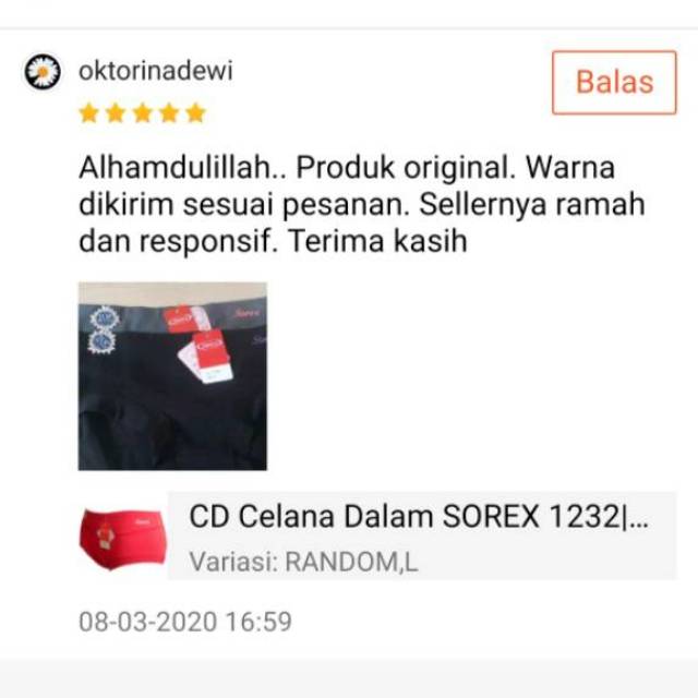 CD Celana Dalam SOREX 1232 , 1251 | CD SOREX katun premium / super soft