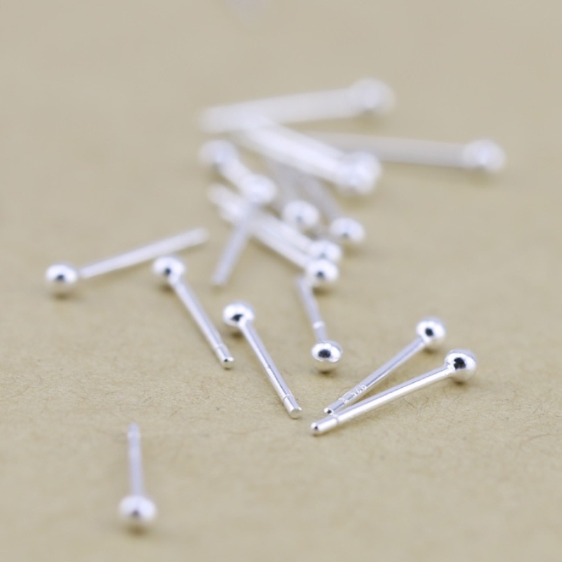 1pc Anting Stud Mini Bahan Sterling Silver S925 100% Dengan Karet plug Untuk Hadiah Perhiasan