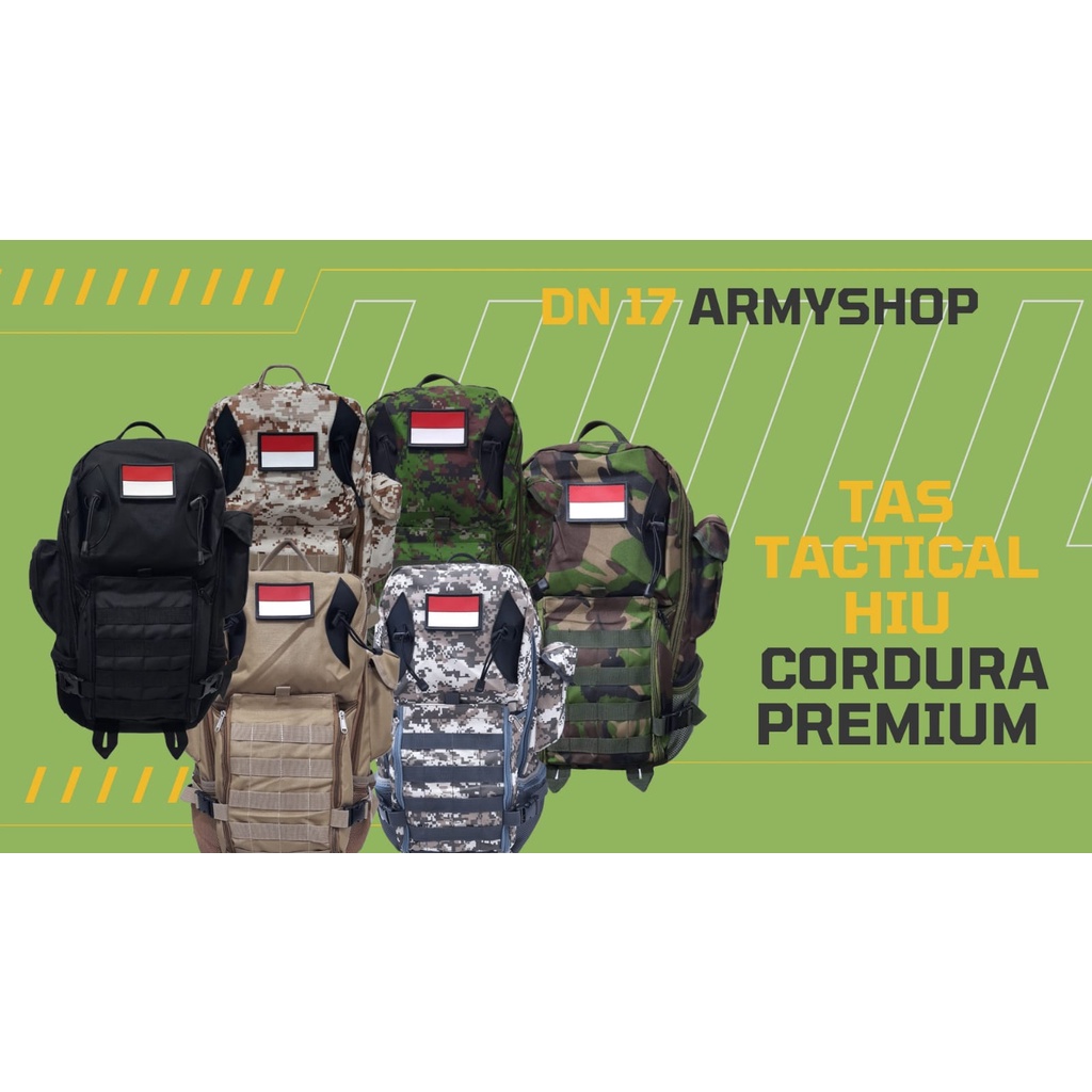 Tas punggung/Ransel Tactical Hiu Tan/Krem/Hitam/Hijau/Loreng Cordura