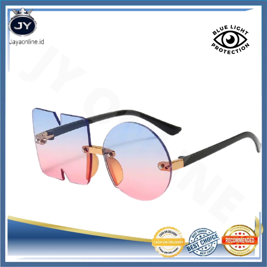 JY KC05 Sunglasses Kacamata Hitam/Gradien (Bentuk NO) Tanpa Frame Women Fashion Anti Radiasi New Arrival Import