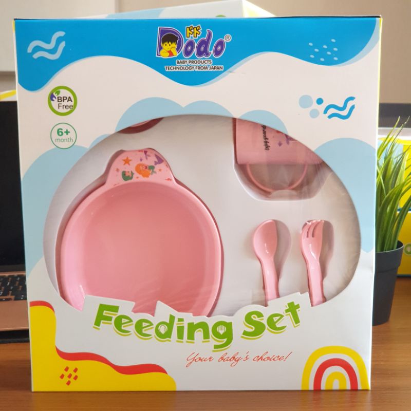 Perlengkapan Makan Bayi BPA FREE | FEEDING SET DODO | Peralatan Makan | Gift Set Kado | FDS KECIL