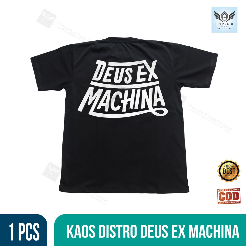 Kaos Distro Riding Motor Pria Wanita "DEUS EX MACHINA" DISTRO KEREN ORIGINAL Triple D Sablon
