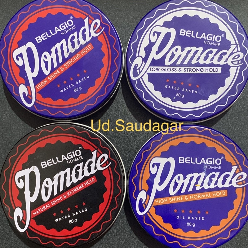 Bellagio Pomade 80Gr Water / Oil Based Hair Styling Minyak Rambut Pria
