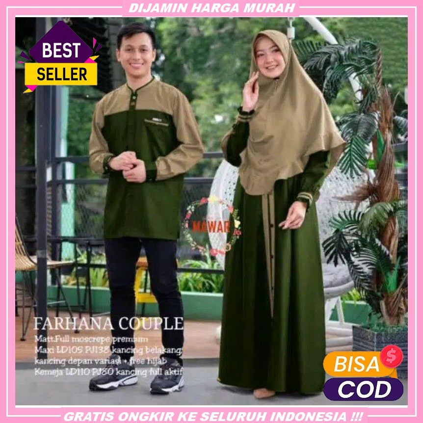 Nibras Couple Terbaru 2022 Gamis Kapel Koko Kapelan Pasangan Suami Istri Ayah Ibu Dewasa Sarimbit Gr
