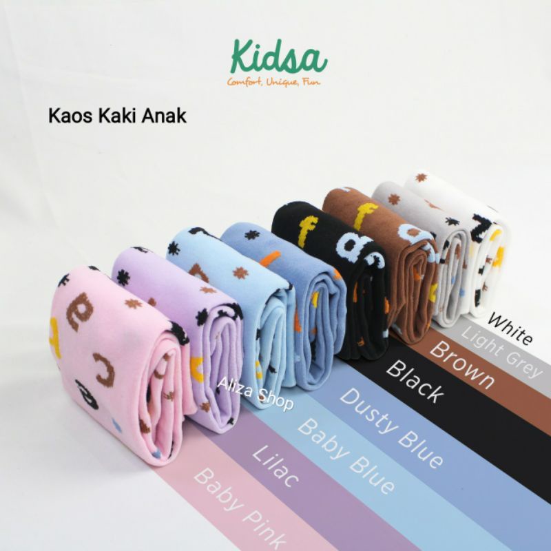 Kaos Kaki Anak Kidsa Motif Alphabet Kanik Soka | Kaos Kaki Anak TK