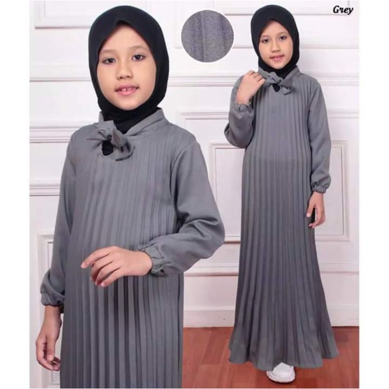 Gamis Plisket Pita Anak Busana Muslin Anak Perempuan Gamis Plisket Anak