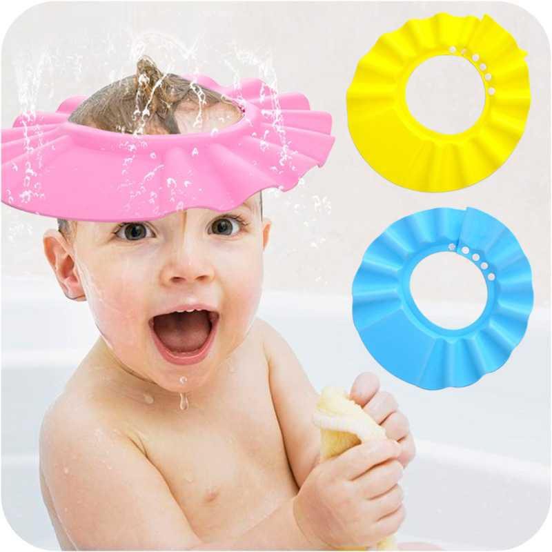 Swopply HL0103 Topi Keramas Anak Kancing Dengan Penutup Telinga Shower Cap Mandi Bayi