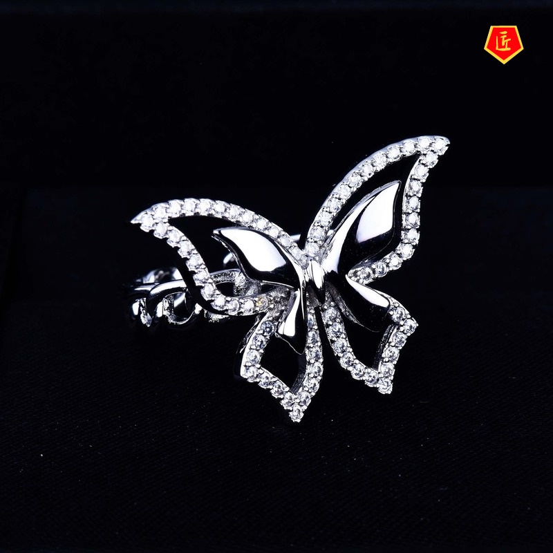 [Ready Stock]Elegant Graceful Fairy Butterfly Chain Ring Advanced Design Sense