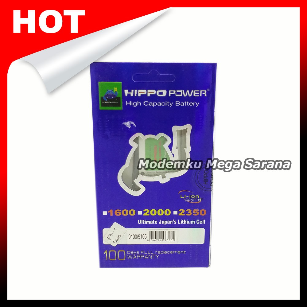 Baterai BB Hippo Power FM-1 1600mAh 9670 Style 9105 Pearl