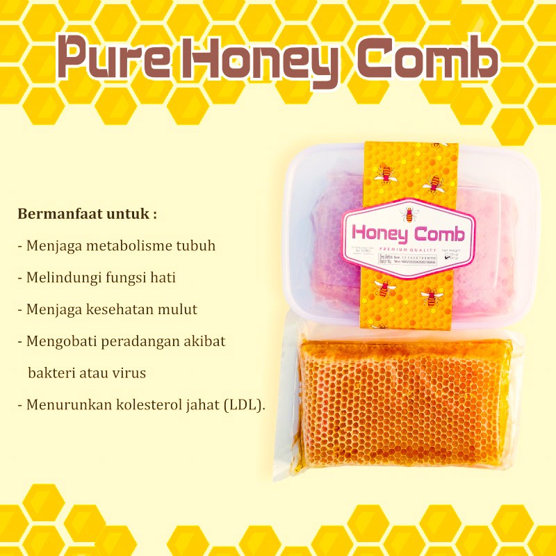 Madu sarang Honeycomb Raw Honey Mellifera 100% Asli Murni Original