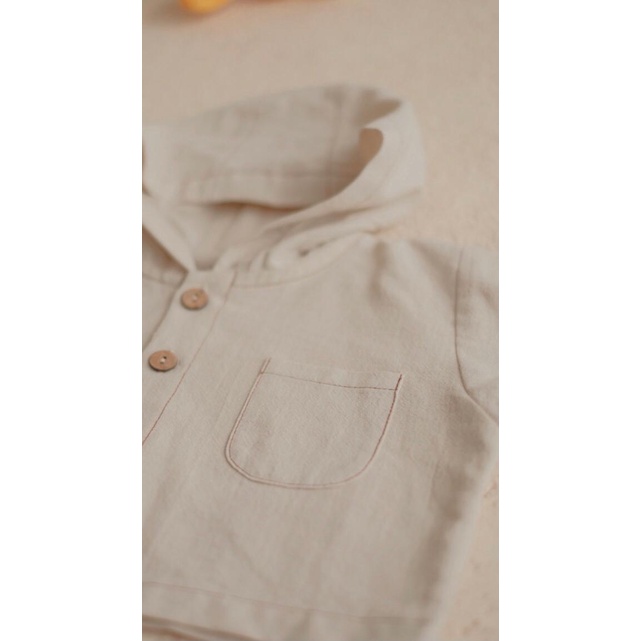 BELL AND BO SETELAN KENNA HOODIE LINEN SET SETELAN HOODIE BAHAN LINEN 1-4 TAHUN