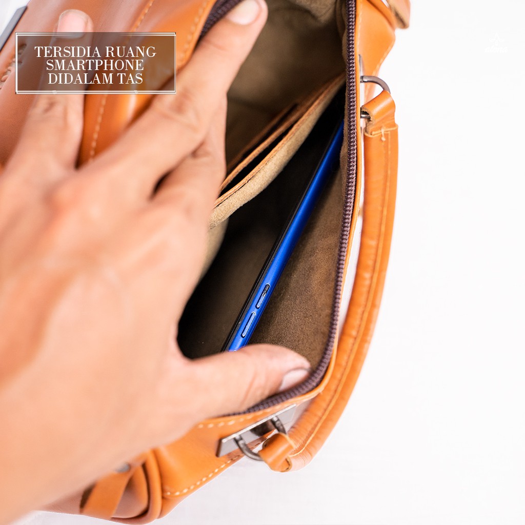 Tas Kulit Asli Wanita Selempang Slingbag Bahu Cewek Fashion Perempuan Original Hestia Shoulder Bag by Crown Leather Crownleather Store