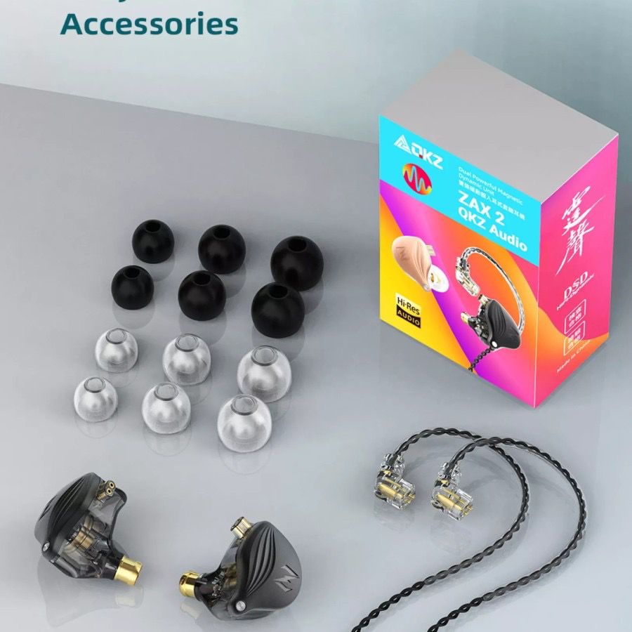 QKZ ZAX2 IEM Earphone HiRes - with Mic - Dynamic Driver - Garansi Resmi 6 Bulan