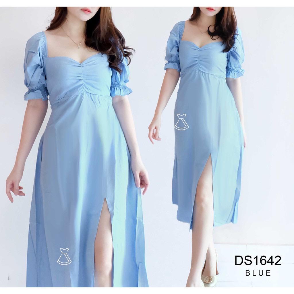 Toply shop Dres wanita korean look Midi Pesta