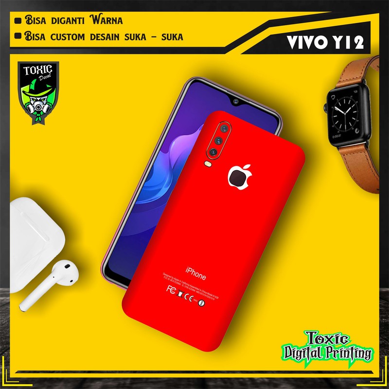 GARSKIN SKIN HP VIVO Y12 IPHONE MERAH