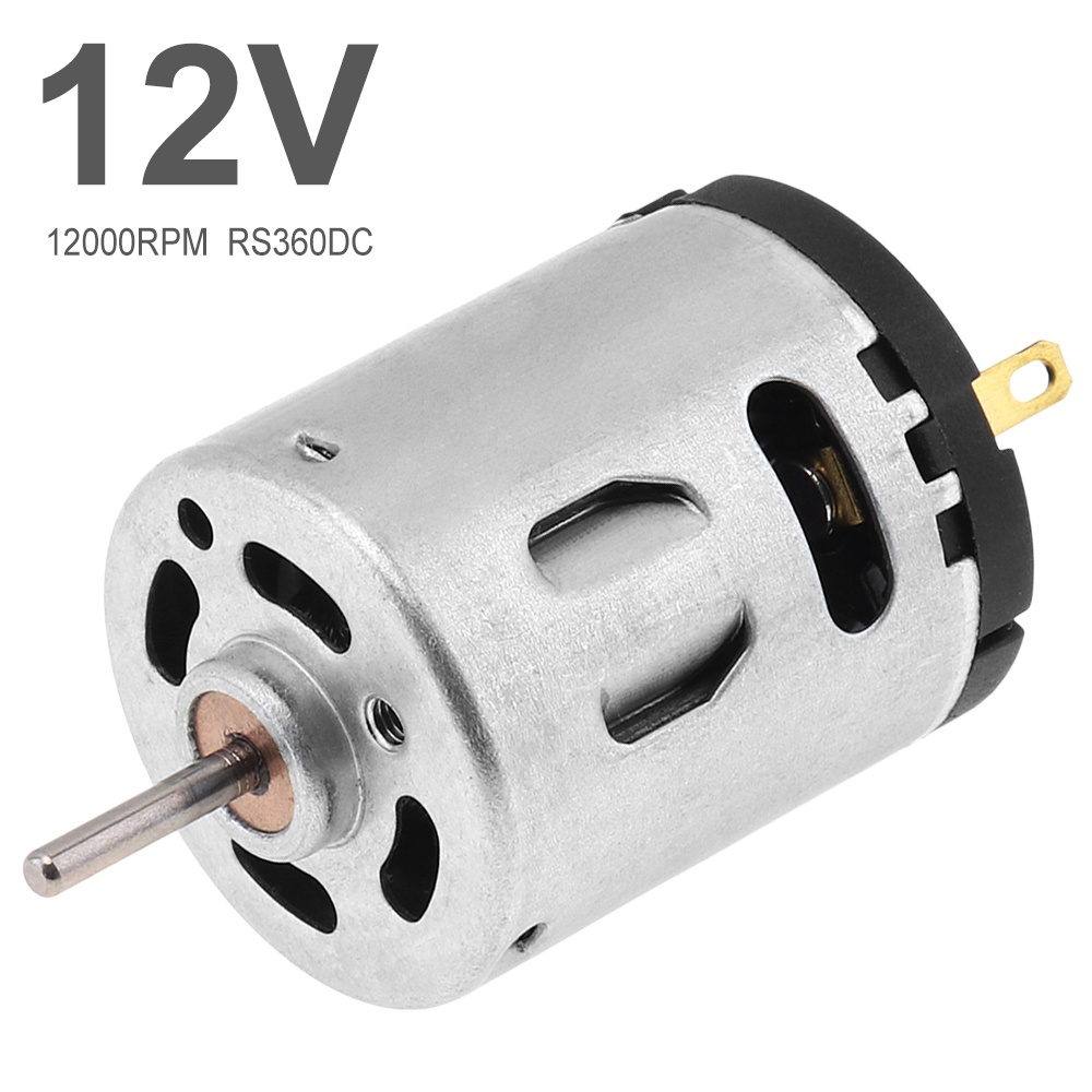 Rs360 12V Motor DC 12000RPM Sikat Karbon Kecepatan Tinggi Motor Mikro Untuk Mainan DIY Pengering Rambut