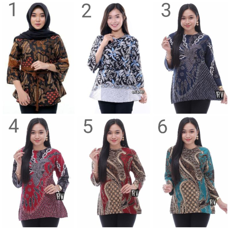 BAJU BATIK WANITA MODERN MONALISA GENES M,L,XL asli PEKALONGAN